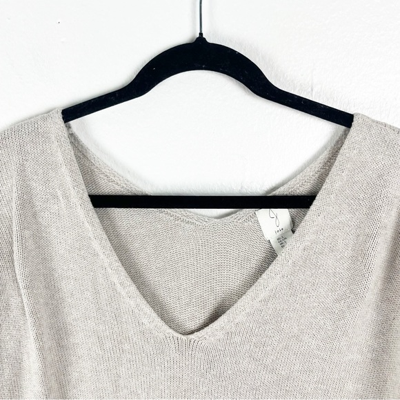 JOIE 100% Cotton V-Neck Short Sleeves Knit Sweater Size Large - Picture 6 of 8